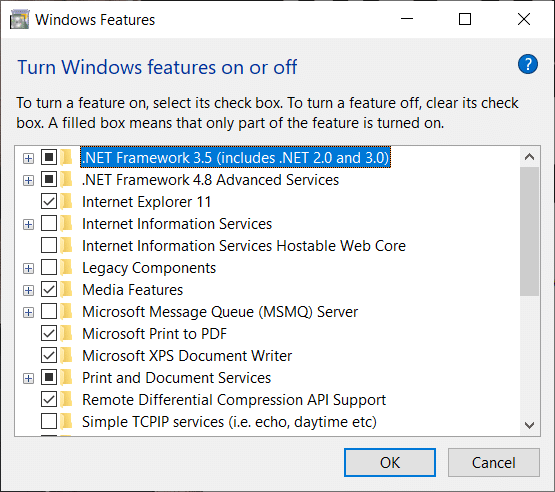 Comment installer Microsoft .NET Framework 3.5