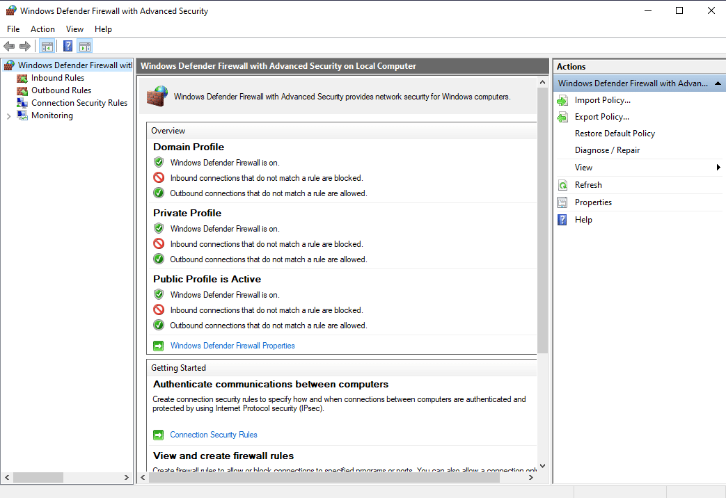 Buka Windows Defender Firewall dengan jendela Keamanan Lanjutan | Cara Menambahkan Aturan Firewall Windows