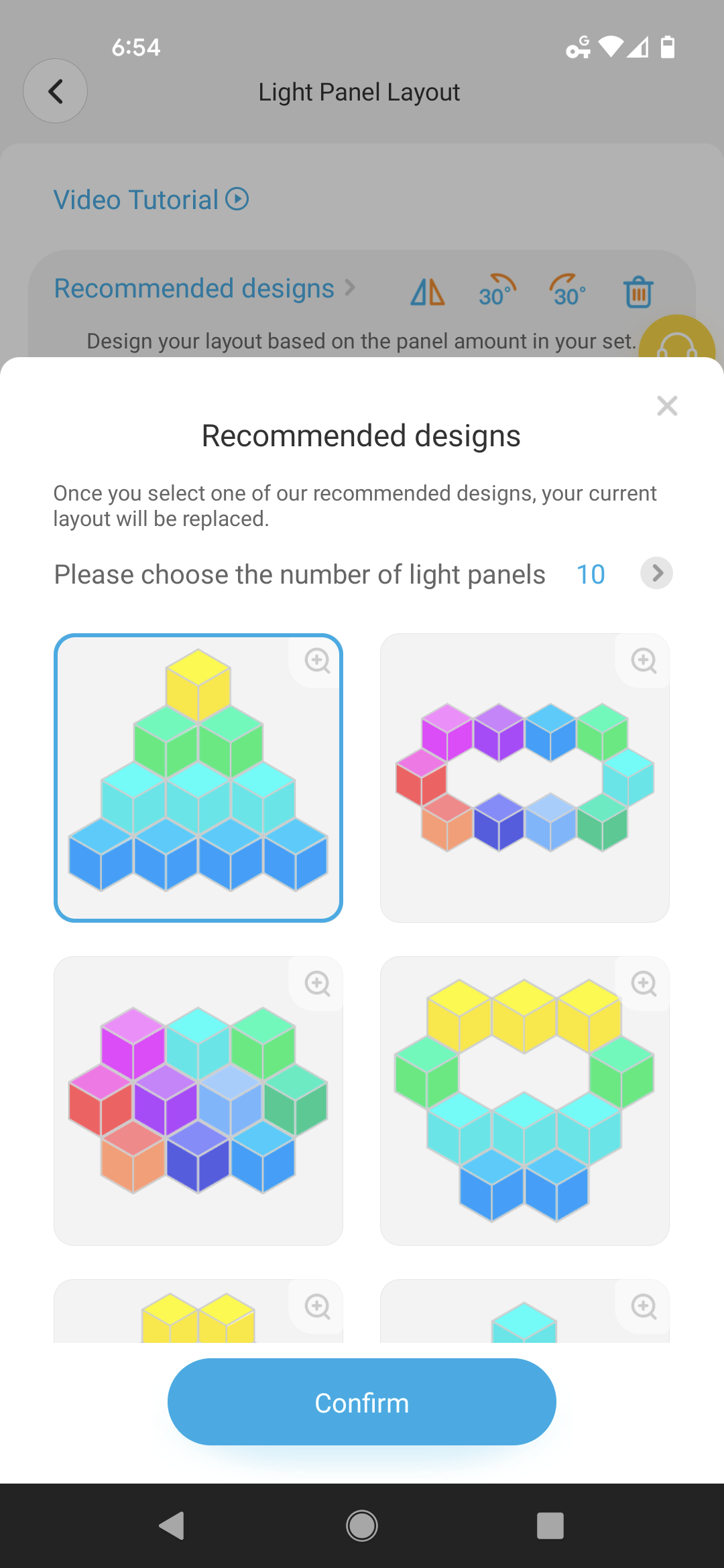 Govee Home App Hexa Pro Formation auswählen