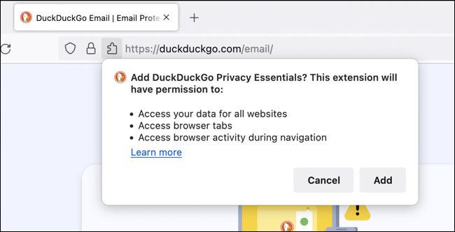 Extensión DuckDuckGo para el navegador Firefox