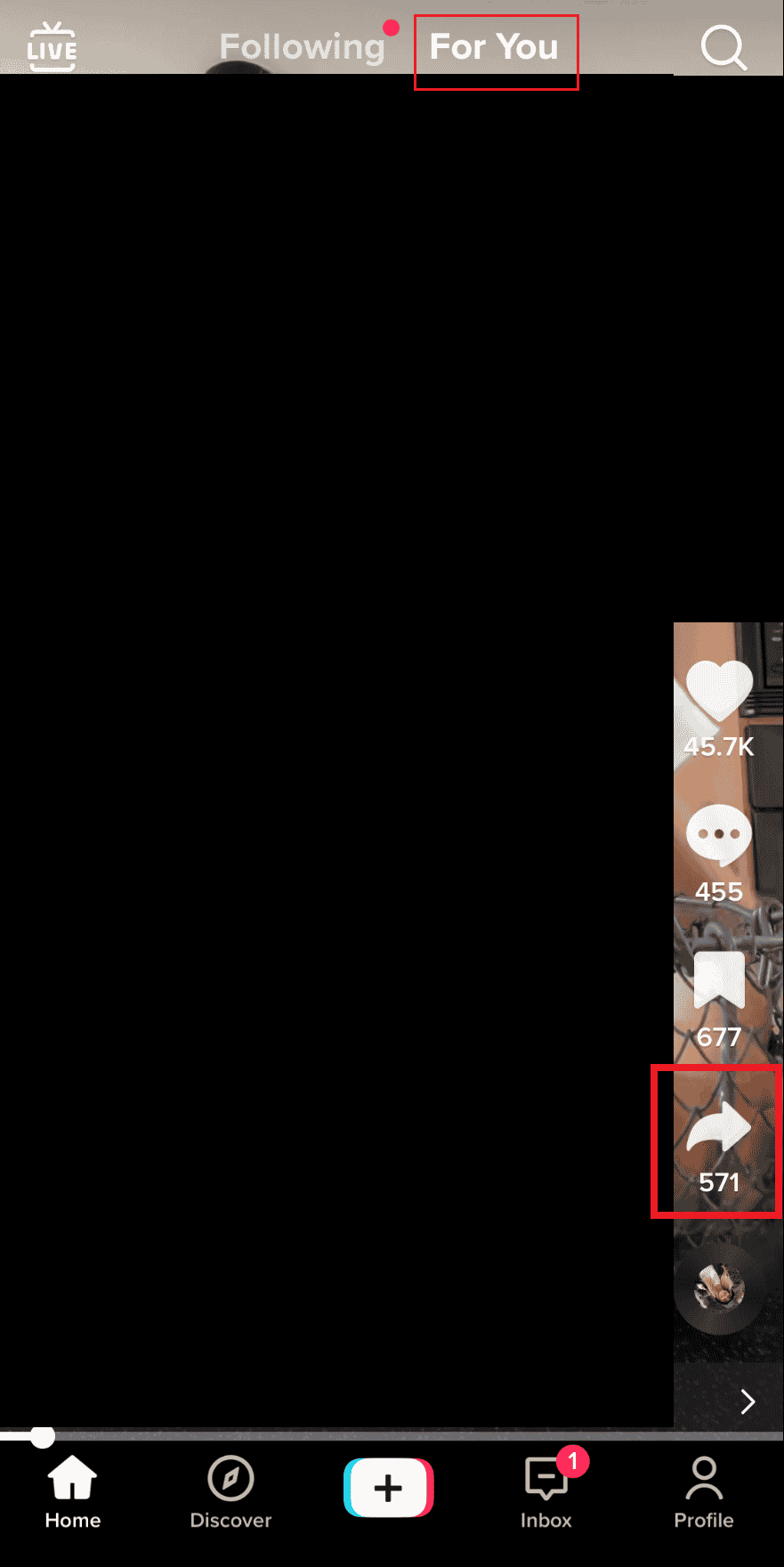 TikTok — вкладка «Для вас» — значок «Поделиться» | Как удалить репост в TikTok