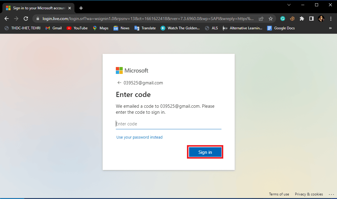 Microsoft invierà un codice alla tua e-mail, utilizza questo codice per verificare e accedere al tuo account. Il messaggio di errore di correzione non può essere inviato in questo momento, riprova più tardi