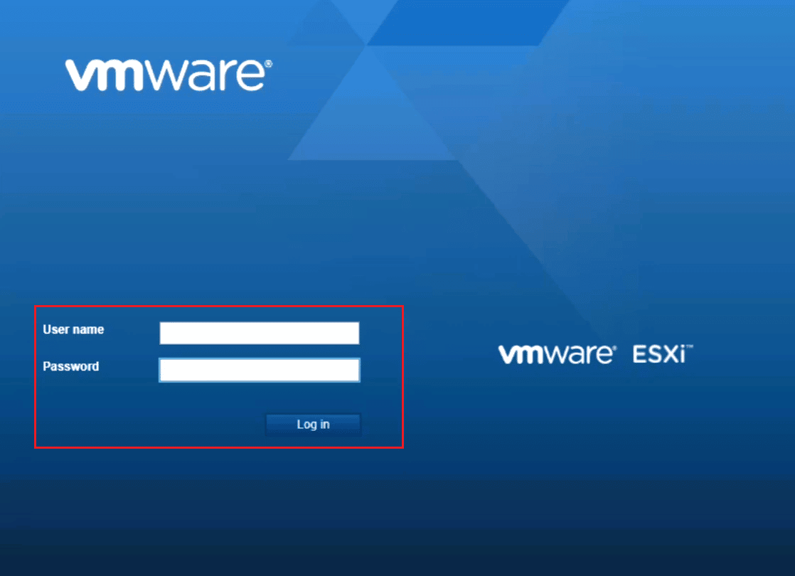 войти на сервер ESXi. Исправить код ошибки VMware 21001 в Windows 10