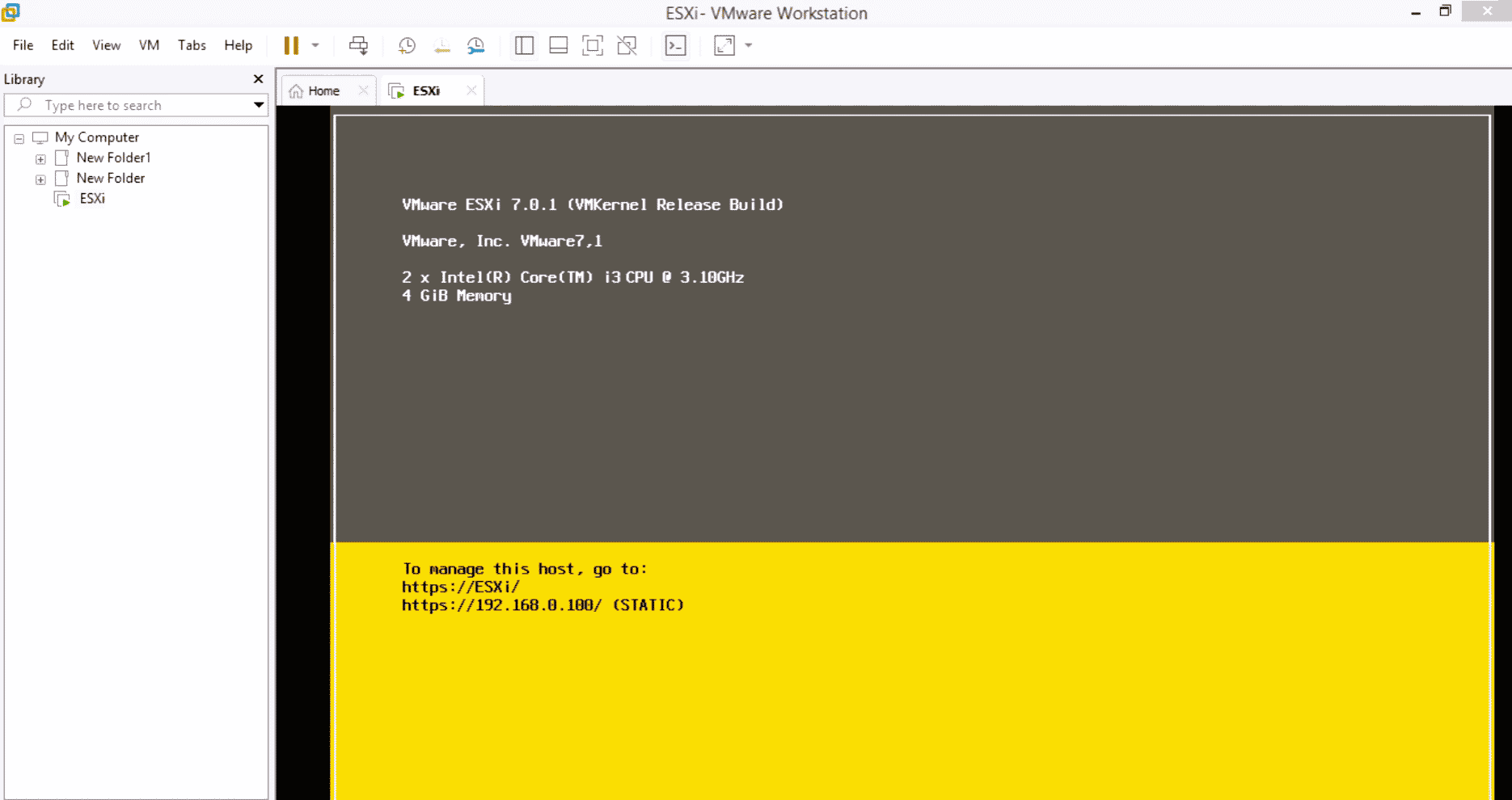 Виртуальная машина ESXi