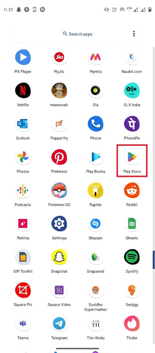 Abra a Google Play Store no seu celular