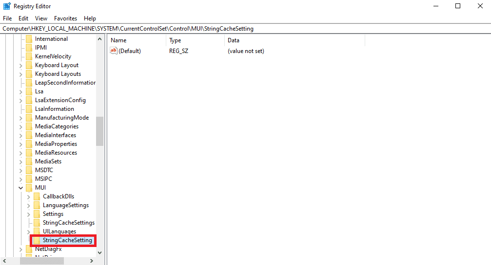 Salva la nuova chiave come StringCacheSetting. Correggi il codice di errore del driver NVIDIA OpenGL 8