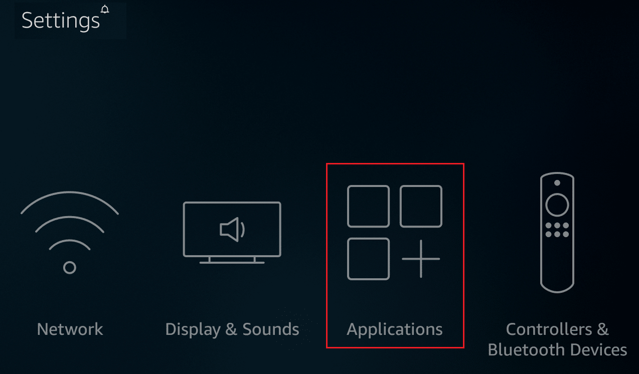 seleccione Aplicaciones en la configuración de Amazon Firestick