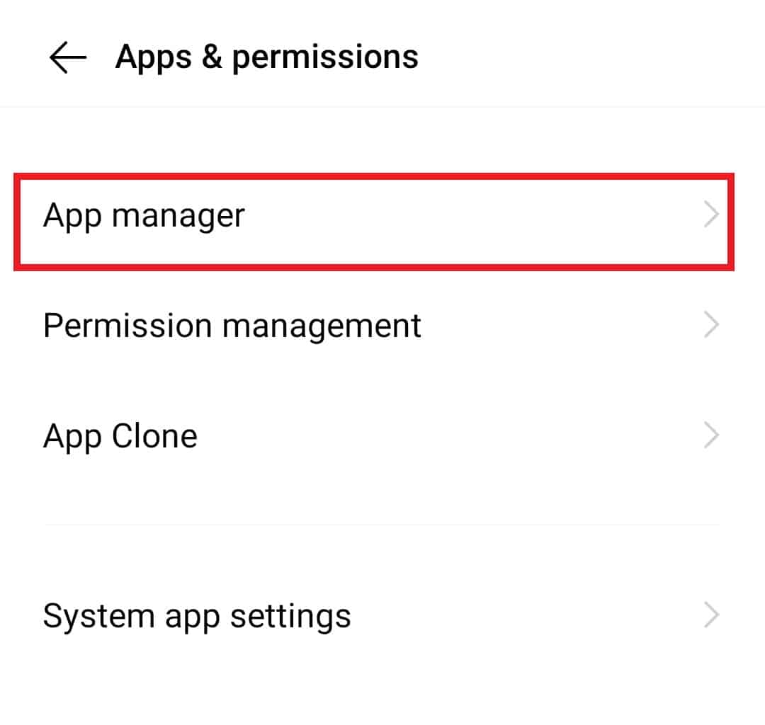 Sélectionnez Gestionnaire d'applications