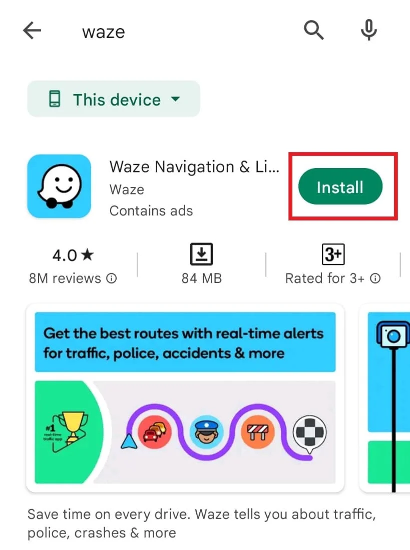 Pilih Instal | Cara Memperbaiki Suara Waze Tidak Berfungsi