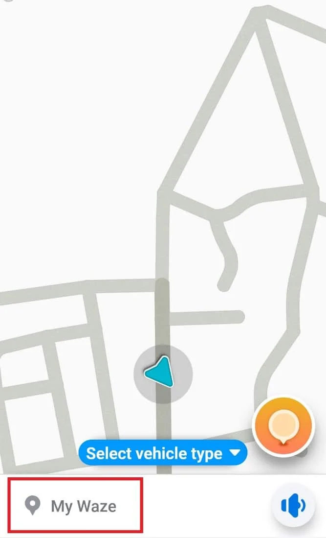 Toque em Meu Waze