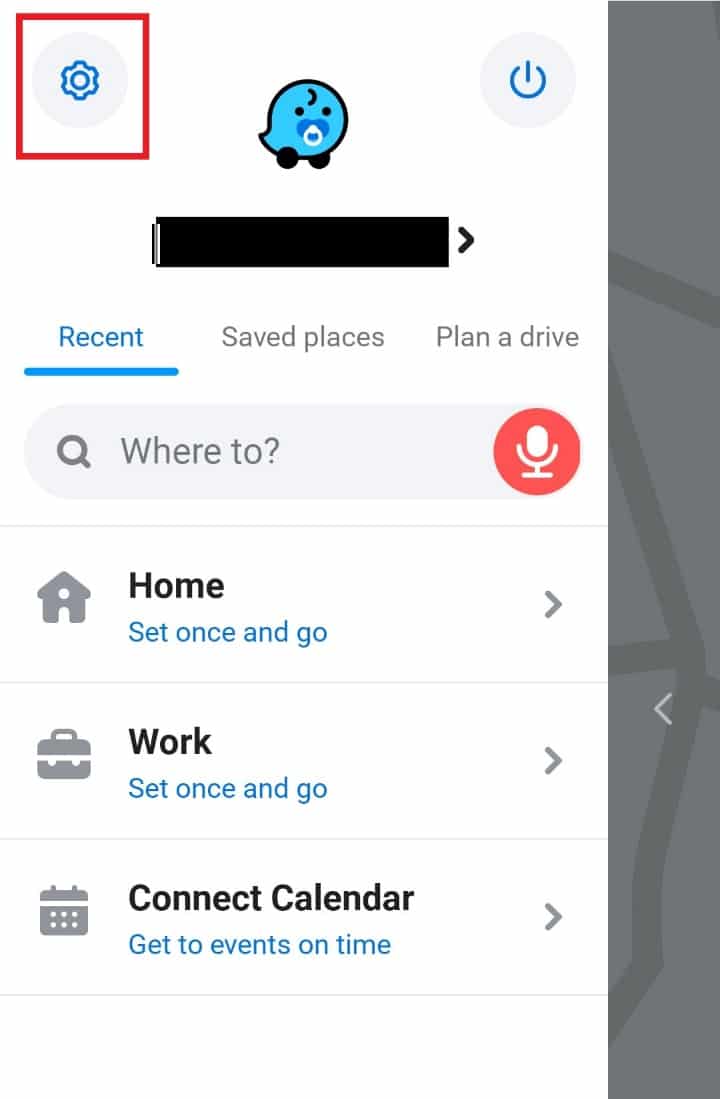 Toque em Configurações. Corrigir o som do Waze não funciona no Android