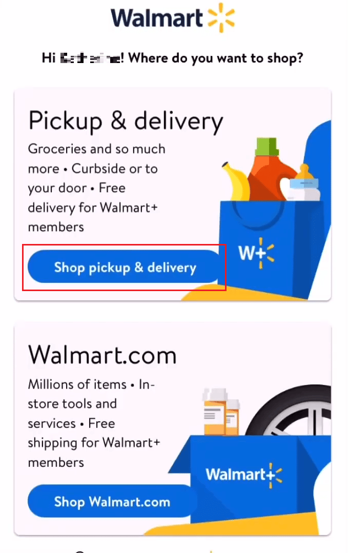 쇼핑 픽업 및 배송을 탭하세요 | Walmart 주문을 찾으러 가지 않으면 어떻게 되나요?