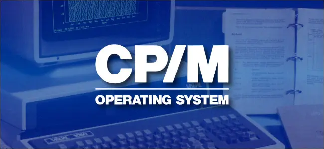 Logo del sistema operativo CP/M su sfondo blu