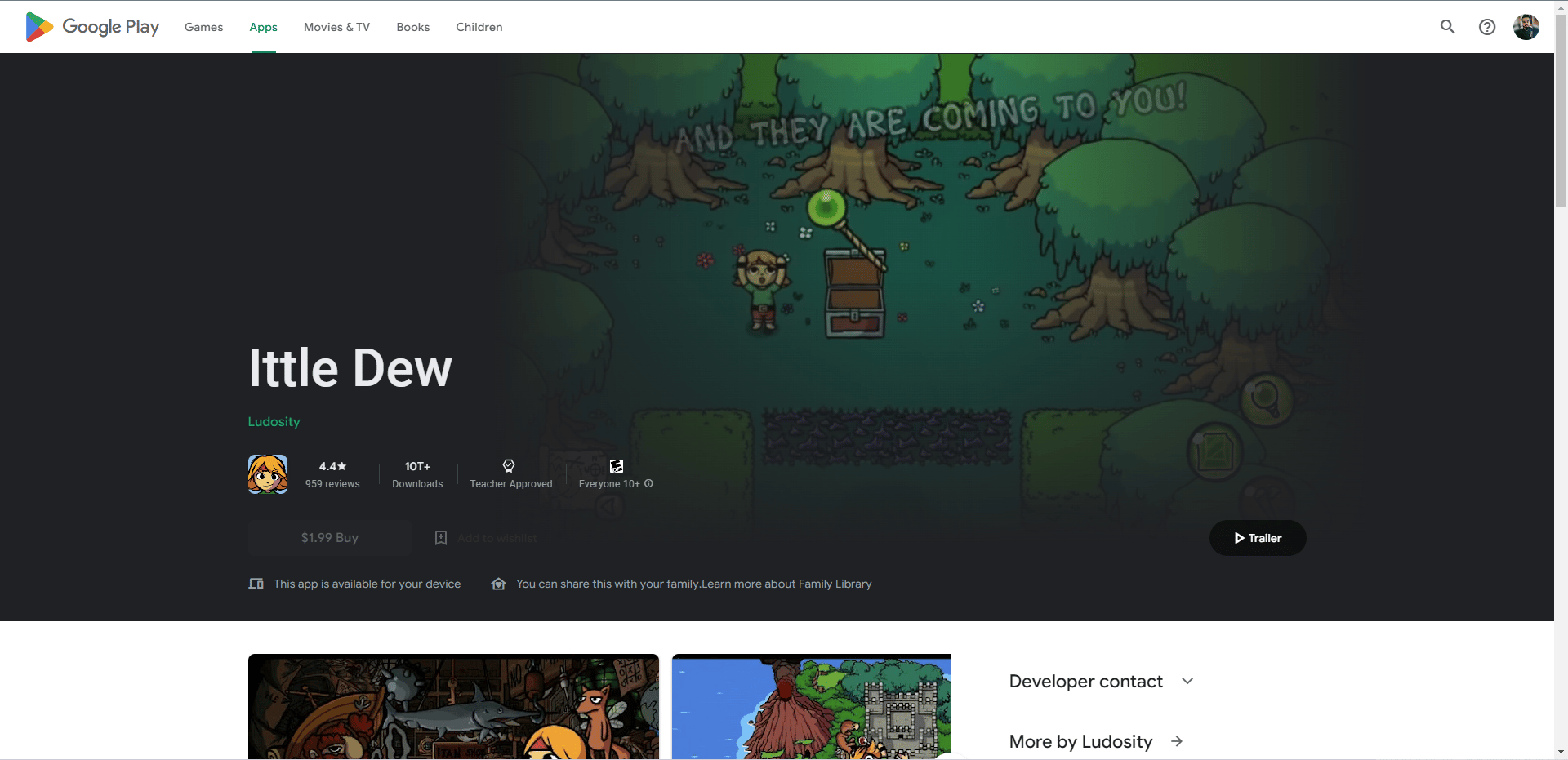 Ittle Dew Play Store-Webseite