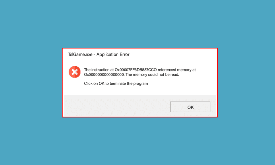 Solucione el error de la aplicación TslGame.exe en Windows 10