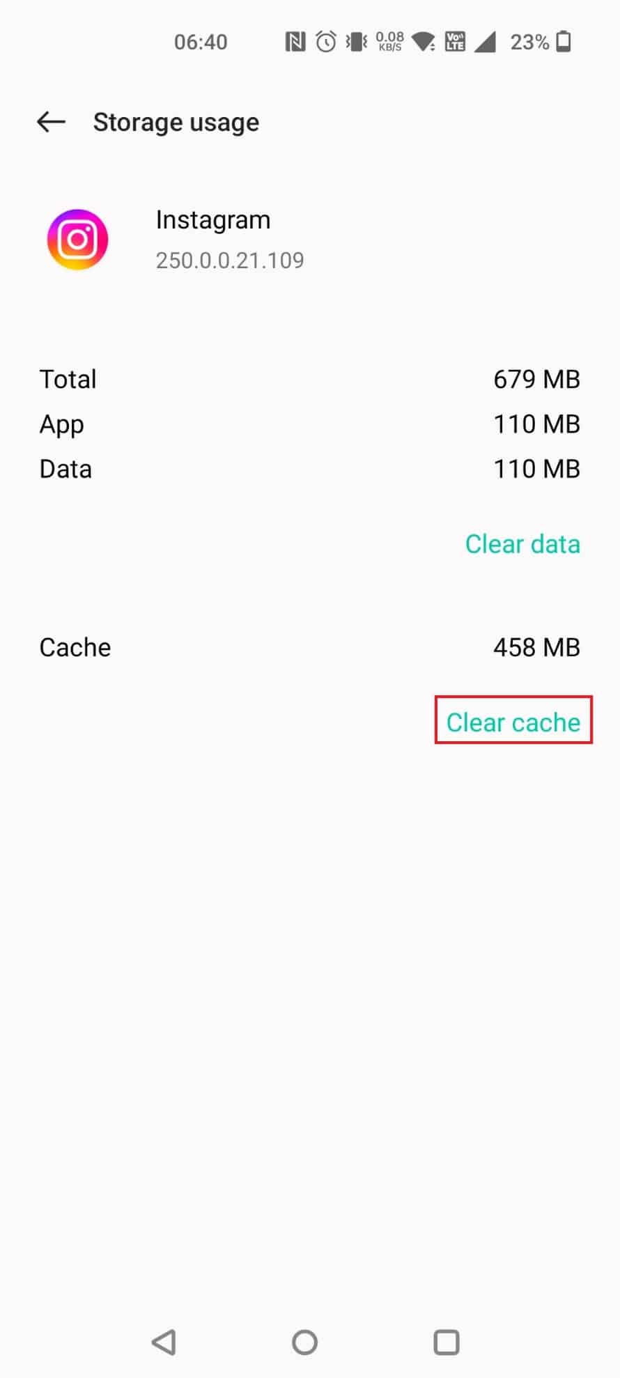 Ketuk Hapus cache | Cara mereset akun instagram Anda-1