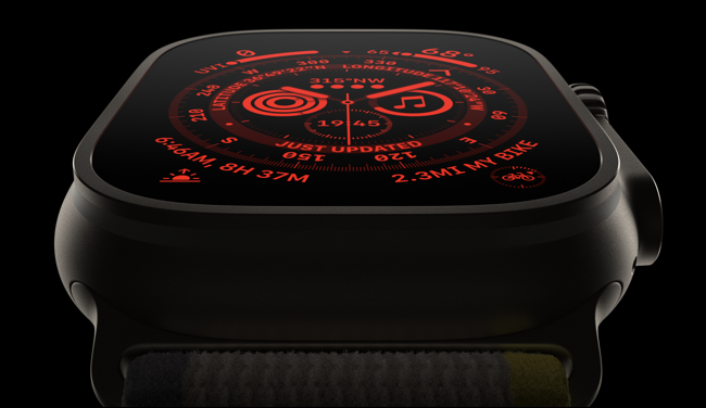 Le mode nuit de l'Apple Watch Ultra.