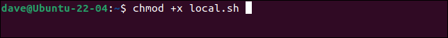 การใช้ chmod เพื่อทำให้สคริปต์ปฏิบัติการได้