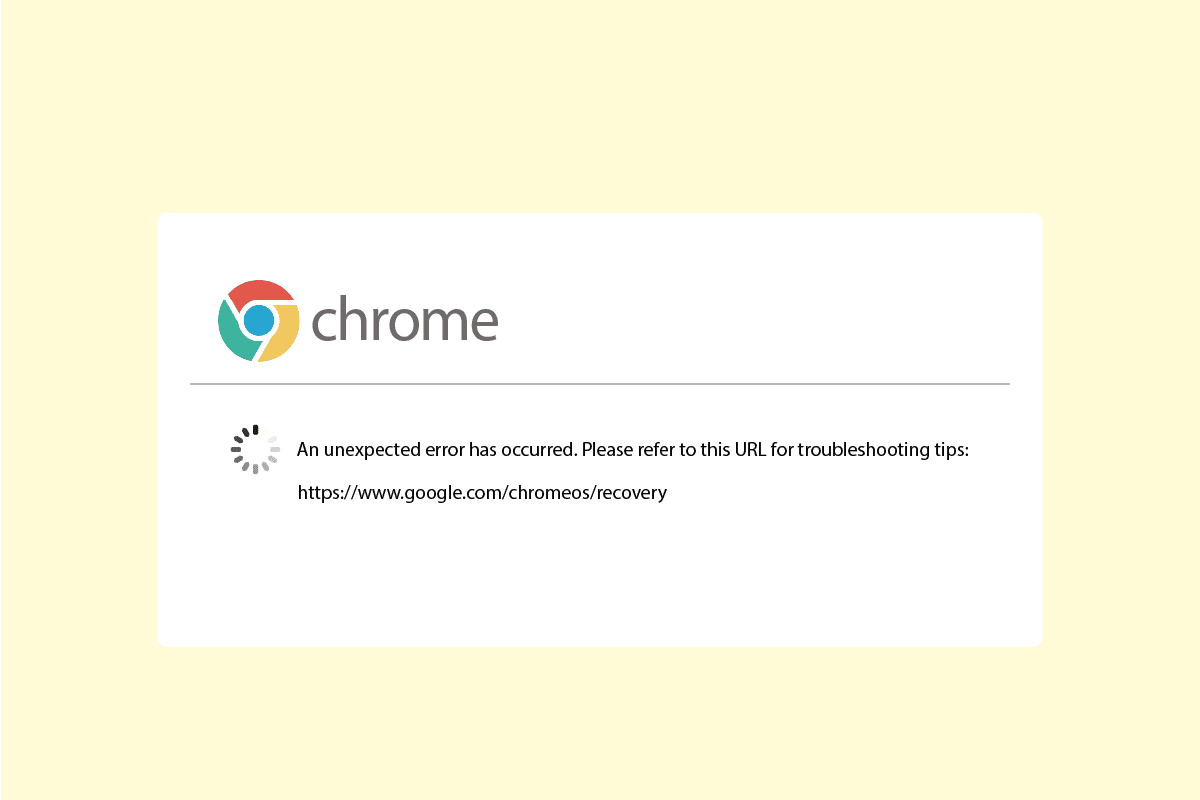 إصلاح خطأ غير متوقع حدث استرداد نظام التشغيل Chrome