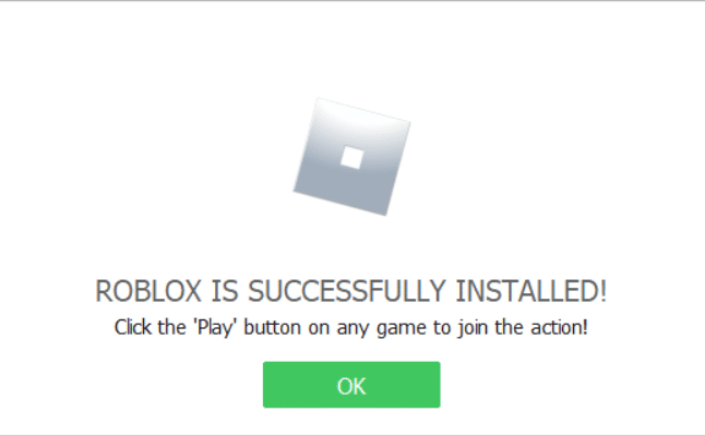 Roblox foi instalado com sucesso no PC. Corrigir um erro ao iniciar o Roblox