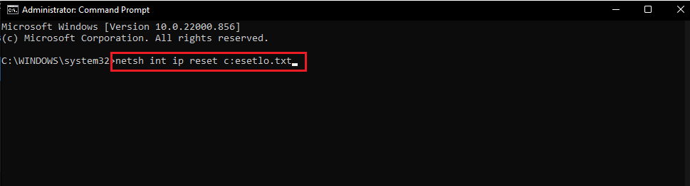 netsh int ip reset cesetlo.txt コマンド