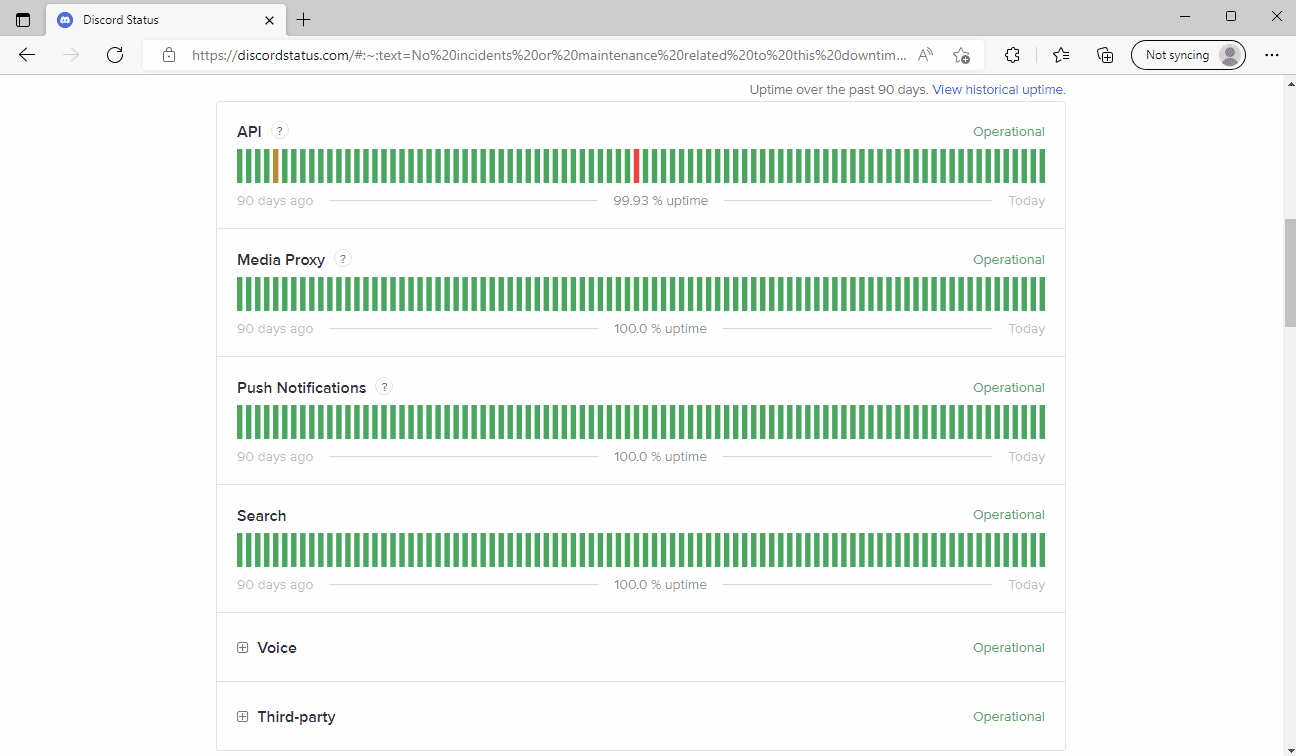 halaman status server perselisihan