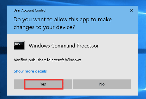 [はい] をクリックして権限を付与します。 Windows システム コンポーネントを修復する必要がある問題を修正する