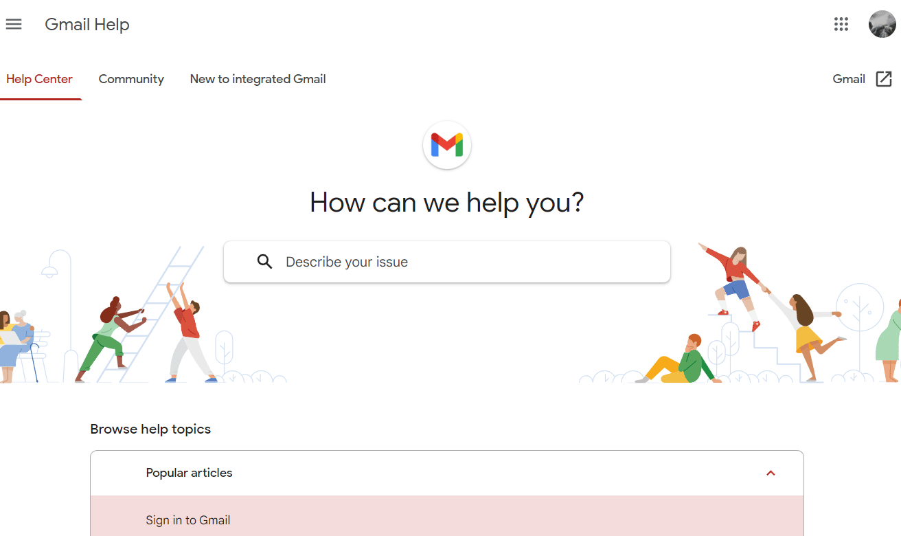 Gmail ヘルプ ページ