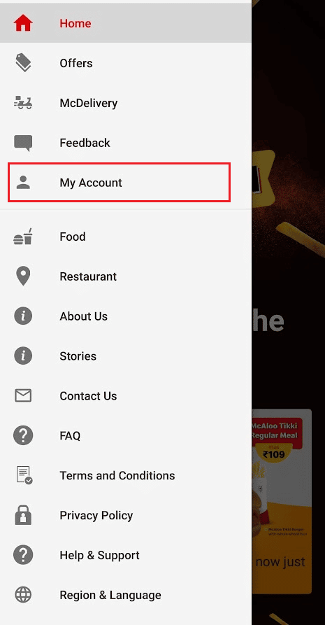 tocca Il mio account | Come utilizzare l'app di McDonald's