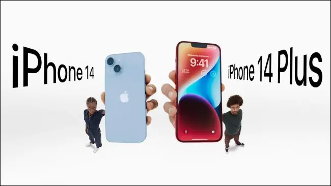 Un iPhone 14 și iPhone 14 Plus.