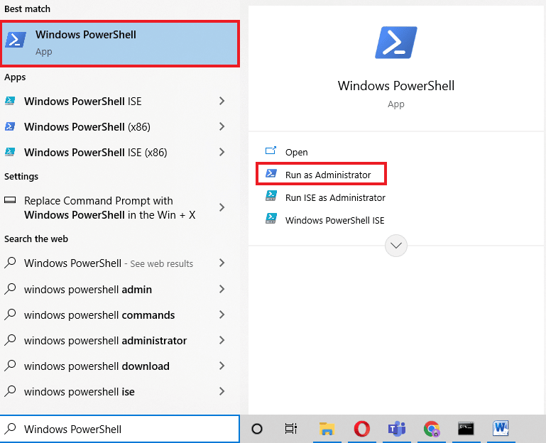 Abra o Windows PowerShell como administrador. Corrigir o erro 0x80240024 da Windows Store