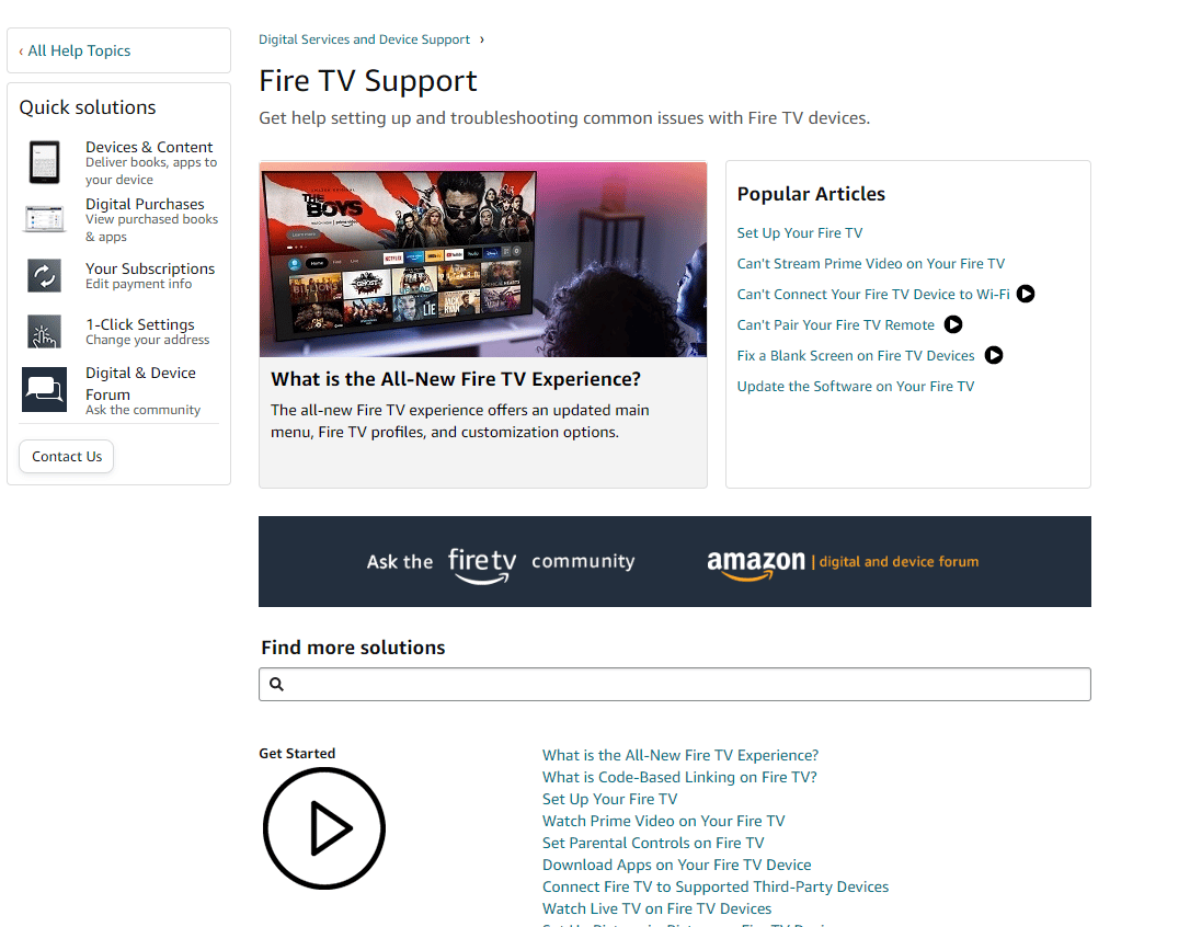 Prise en charge d'Amazon Fire TV