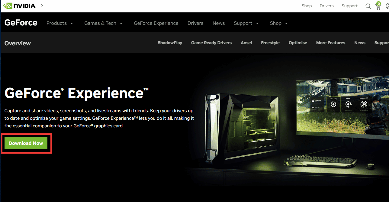 ดาวน์โหลดประสบการณ์ nvidia geforce