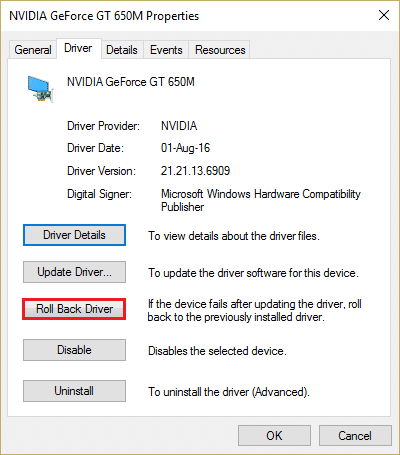 reverter driver nvidia