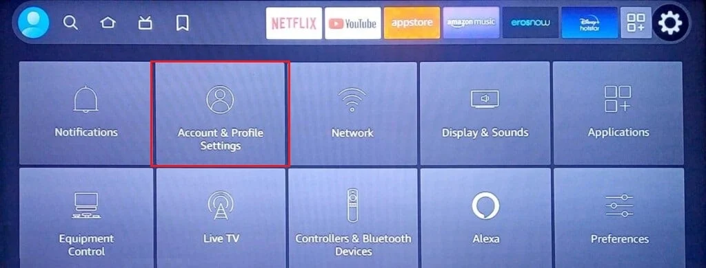 pilih akun dan pengaturan profil amazon fire tv