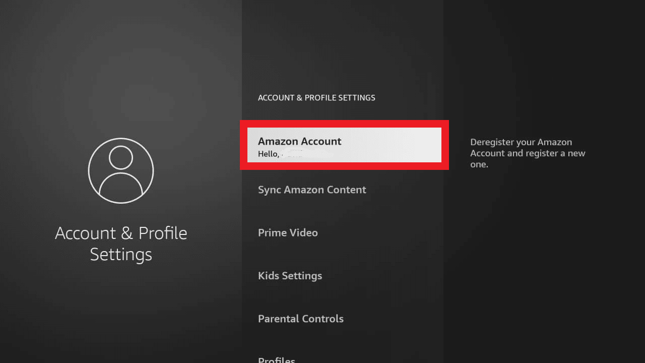 deschide-ți contul Amazon. Remediați Fire TV Imposibil de conectat la server în acest moment