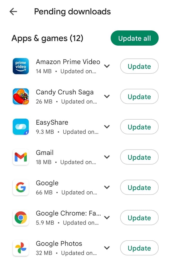 Găsiți Waze și atingeți Actualizare. Remediați eroarea Fate Grand Order 43 pe Android