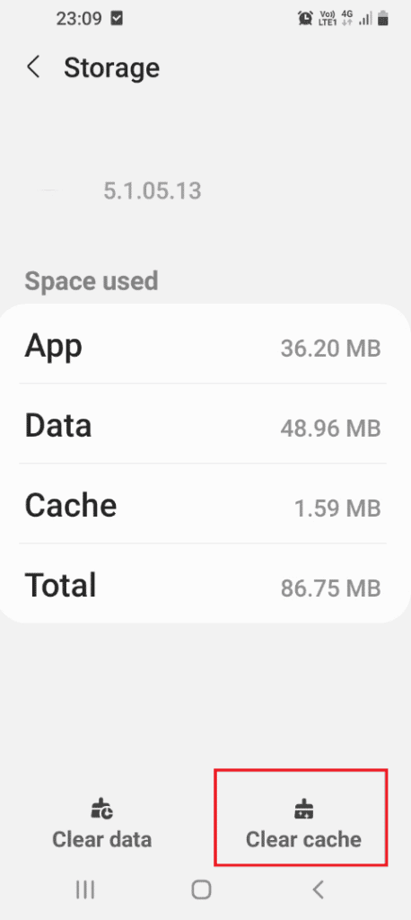 tocca Cancella cache Android