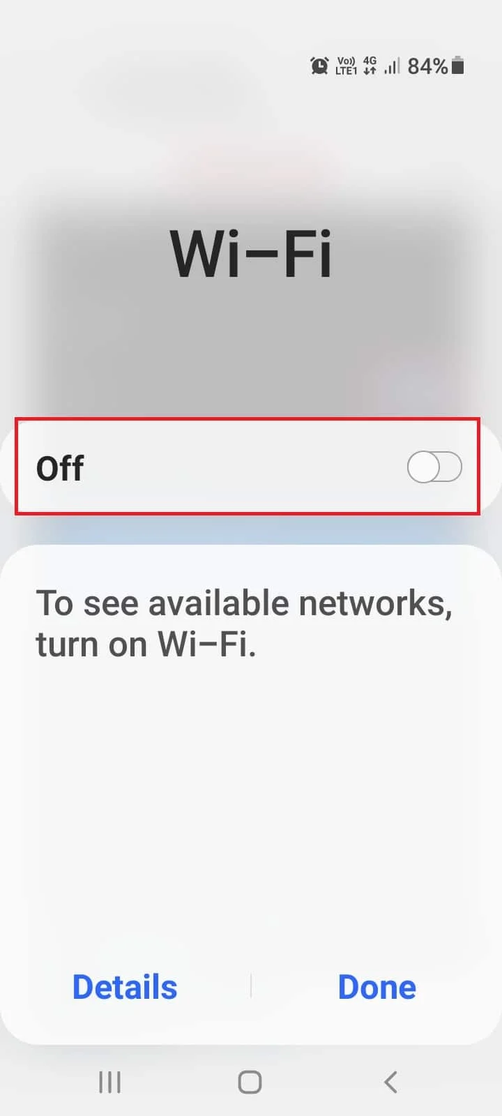 Wi-Fi spento