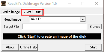 คลิกที่ตัวเลือก Store Image เพื่อสลับไปที่แท็บ Store Image ในแอปพลิเคชัน Readkil