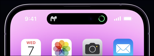 Indicador de conexão do iPhone 14 Pro AirPods