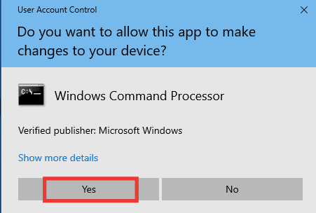 Clique em Sim para conceder permissão. Corrigir o disco rígido externo não acessível no Windows 10