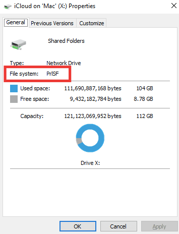 Il formato del tuo disco rigido verrà scritto nella scheda Generale accanto a File system