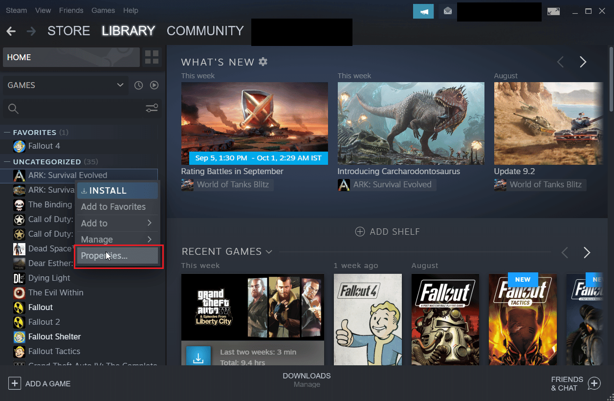 kliknij prawym przyciskiem myszy dowolną grę i kliknij właściwości. Jak sprawić, by Steam wyłączał automatyczną aktualizację