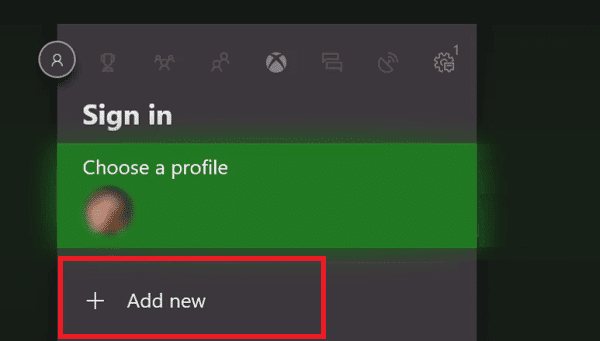 เลื่อนไปด้านบนและเลือกแท็บ ลงชื่อเข้าใช้ จากนั้นคลิกที่ เพิ่มใหม่ใน Xbox แก้ไขรหัสข้อผิดพลาด Xbox 0x8b0500b6