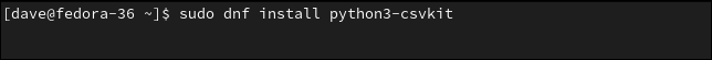 Menginstal csvkit di Fedora