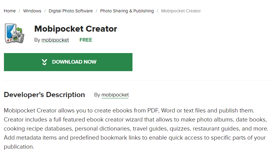 Mobipocket eBook クリエーター