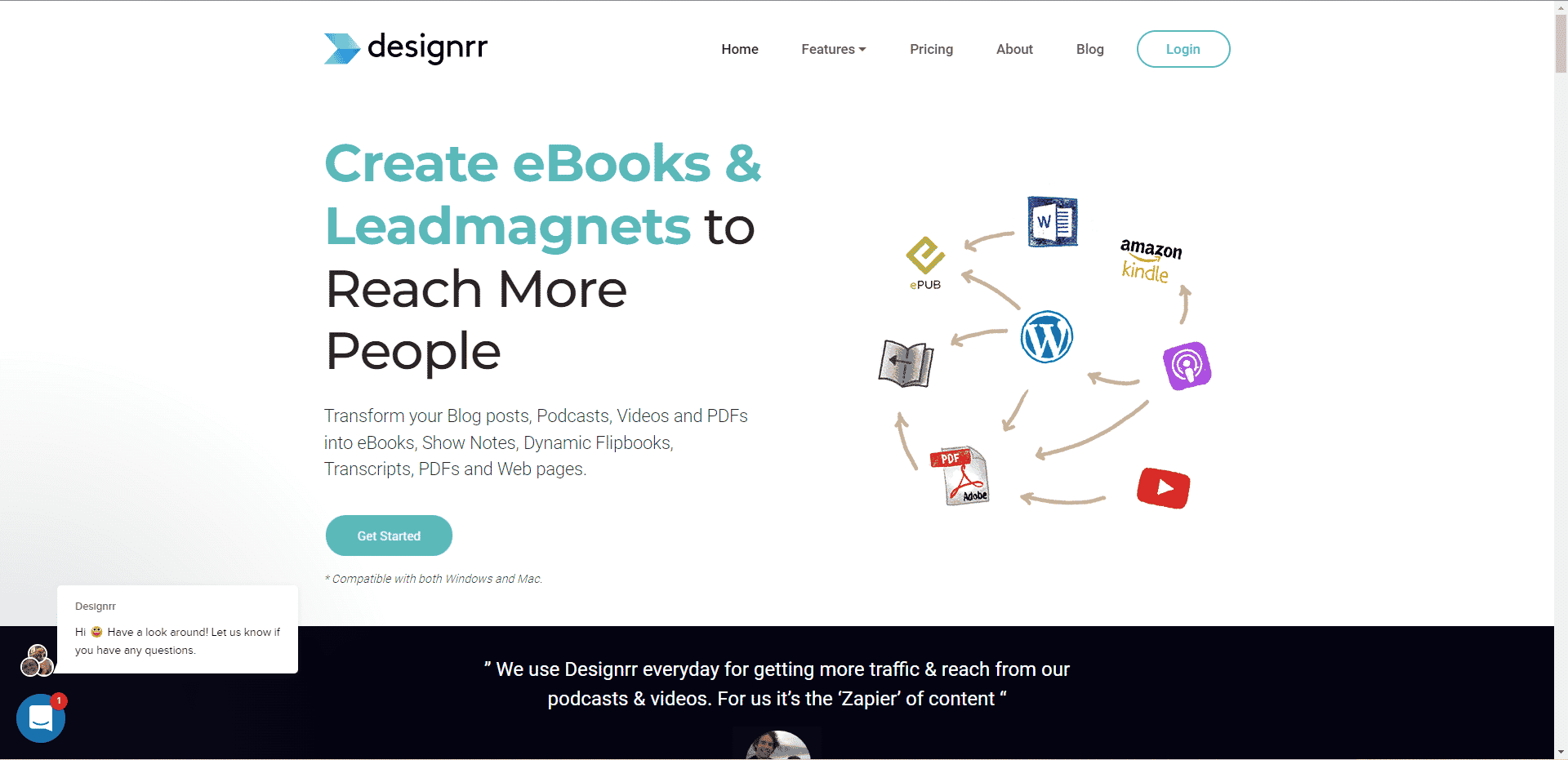 Sitio web oficial de Designrr. El mejor software de escritura de libros electrónicos para descargar gratis