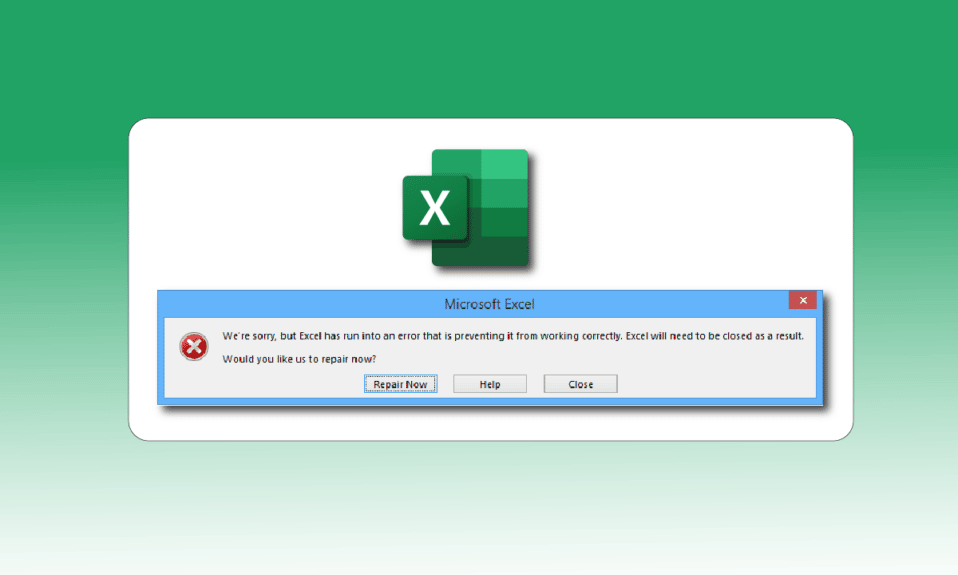 Fix Excel ha riscontrato un errore