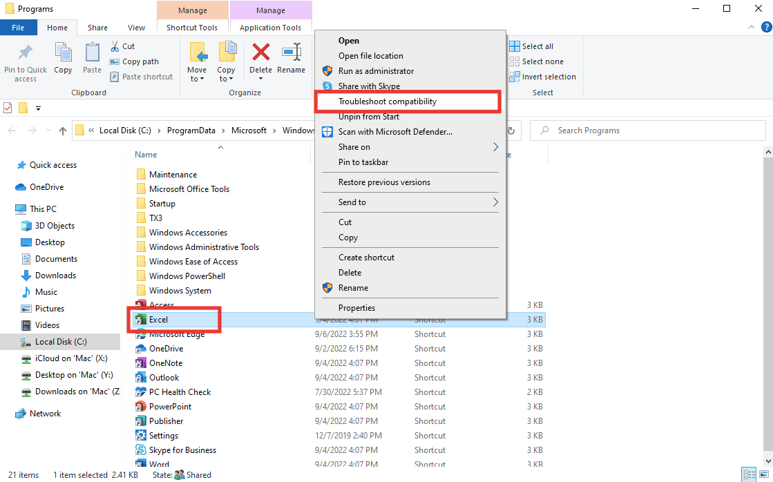 klik pada Troubleshoot compatibility. Perbaiki Excel Telah Mengalami Kesalahan